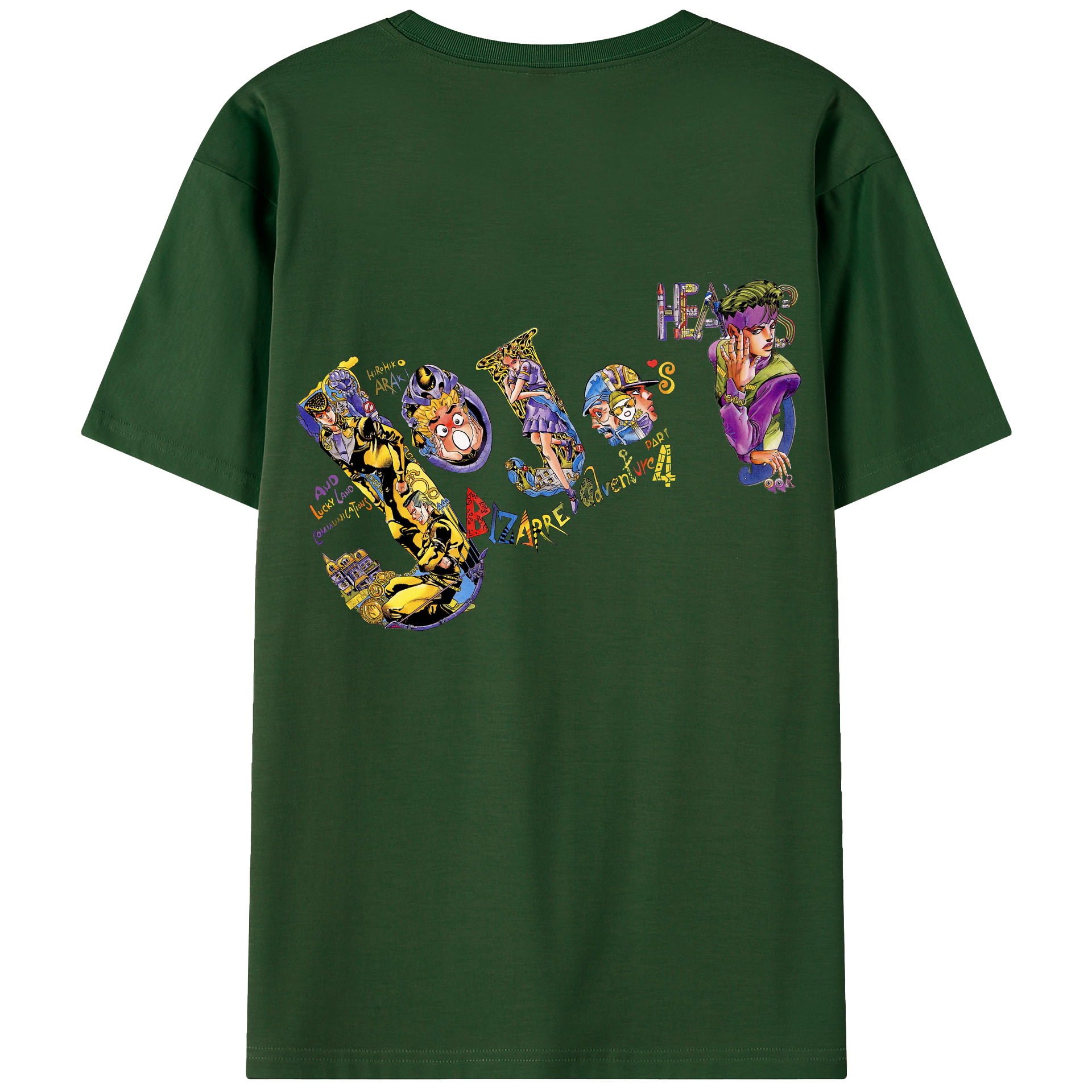 （画像用） ジョジョの奇妙な冒険 JoJo's Bizarre Adventure 綿100％半袖Tシャツ（背面プリント）